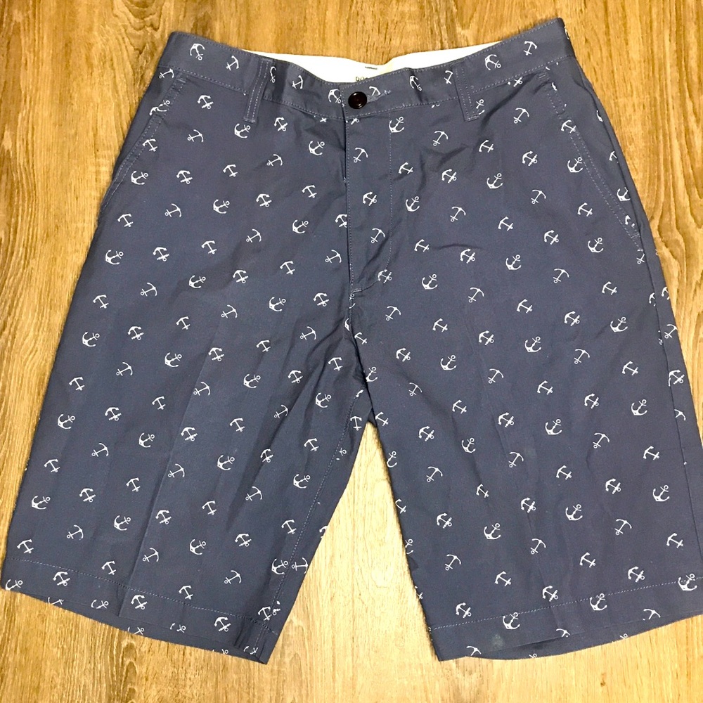 Dockers Flat Front Cotton Anchor Nautical Shorts 30 x 10